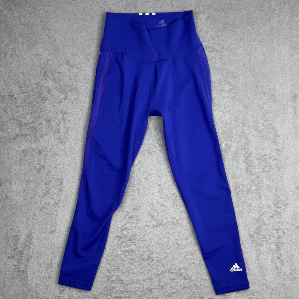 Adidas Primeblue Aeroready Leggings Womens Small Blue Stretch Workout Running - Picture 1 of 9